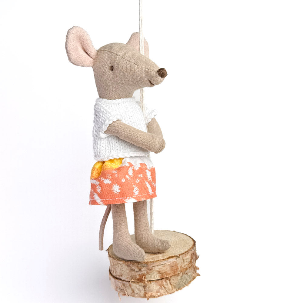 Skirt for Maileg Mouse – Peach Sunset