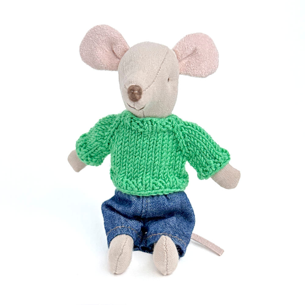 Green Maileg Mouse Sweater
