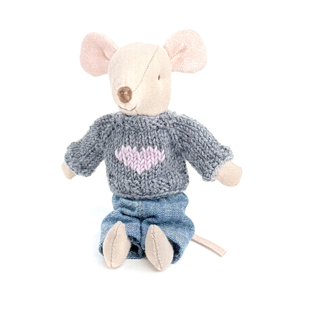 Light Grey Sweater with heart for Maileg Mouse